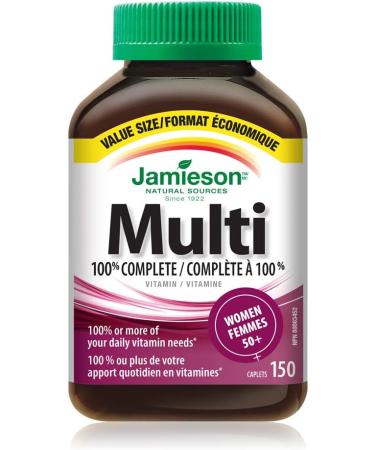Jamieson 100 percent Complete Multivitamin for Women 50 plus - Value Size 150 Caplets 150 Count (Pack of 1) - Buy Online on GoSupps.com