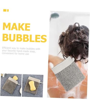 Gogogmee 2pcs Soap Bag Foaming Net Body Bar Soap Natural Soap Bag Soap Net Loofahs Bubble Maker Flax - Buy Online on GoSupps.com