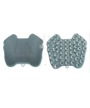 Wall-Mounted Foot Scrubber for Shower - Hands-Free Back Washing Brush with Suction Cups | Anti-Slip Gray Bathroom Foot Cleaner - Buy Online on GoSupps.com