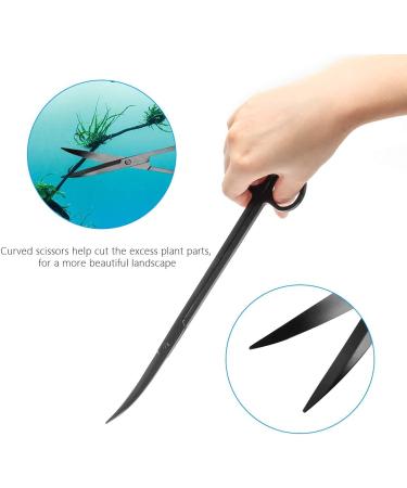 Liveek 4-in-1 Aquarium Aquascape Tools Kit - Stainless Steel Tweezers, Scissors, Spatula - Anti-Rust for Aquatic Plant, Fish Tank Clean - 12.5in Black - Buy Online on GoSupps.com