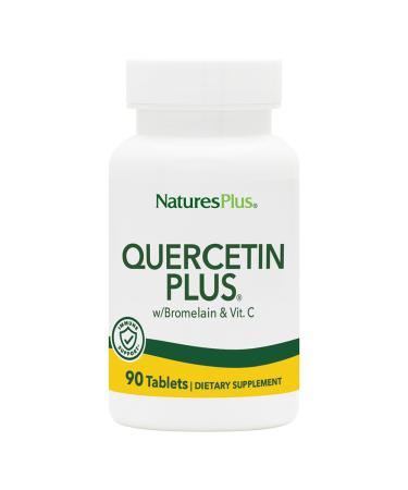 NaturesPlus Quercetin Plus with Vitamin C & Bromelain - 90 Vegetarian Tablets - Allergy Relief Supplement - Immune Antioxidant & Anti-Inflammatory Support - Gluten Free - 45 Servings