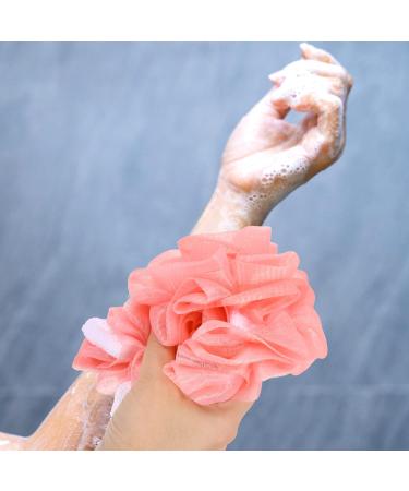 PATKAW Bath Shower Pouf Sponge Adorable Mesh Pouf Shower Ball Exfoliating Body Sponge Pad Shower Scrubber Ball Shower Glove Pink - Buy Online on GoSupps.com