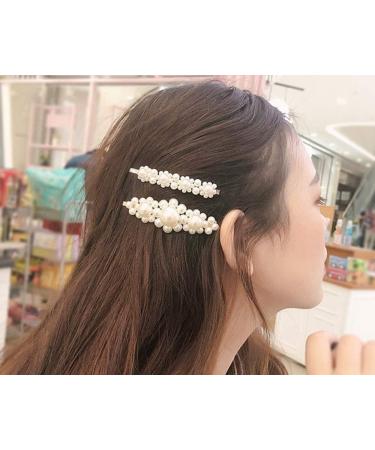 4 Piece Bridal Hair Barrettes with Artificial Pearls - Decorative Hair Pins - Buy Online on GoSupps.com