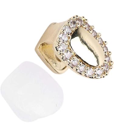 Shiny Hip-Hop Grill Cap - Single Tooth Decoration for Halloween & Shows | Diamond Gold Color Platter - Buy Online on GoSupps.com