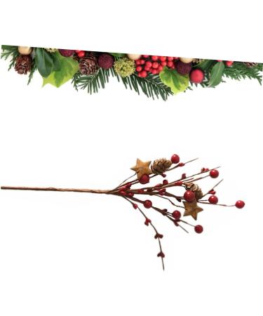 HOMSFOU Holly Berry Stems Xmas Floral Ornament Christmas Berry Pinecone Mini Berry Pine Cone Fake Red Berries Christmas Picks and Sprays Artificial Pine Spray Props Christmas Tree - Buy Online on GoSupps.com