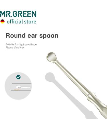 MR.GREEN Double Head Ear Wax Removal Tool - Stainless Steel Ear Cleaner for 360 Cleaning (Pearl Nickel) - Buy Online on GoSupps.com