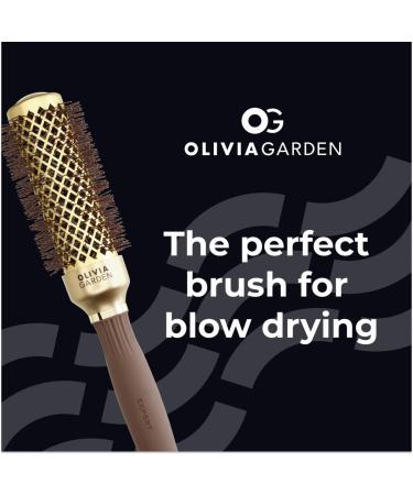 Olivia Garden Expert Blowout Shine Gold & Brown Hairbrush 35mm - Best International Shipping for Salon Quality Hair Tools - Buy Online on GoSupps.com