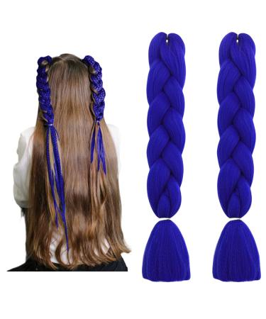 Traziewell Blue Hair Extensions Braiding Hair Accessories for Women Braid Hair Extension High Temperature Synthetic Fiber Twist Hair Pieces 1905 FH001905 L