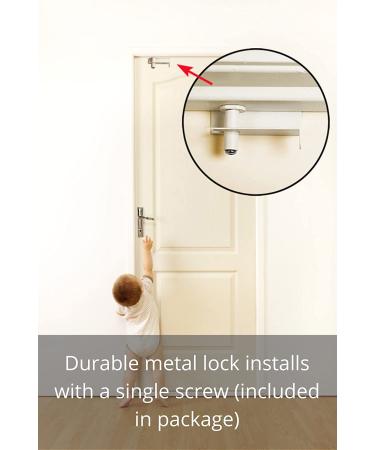 2 Pack - GlideLok Child Safety Door Top Lock Made of Durable Metal (Not Cheap Plastic Like Other Models) | for Childproofing Interior/Exterior Doors | Adults Can Operate Lock from Both Sides - Buy Online on GoSupps.com