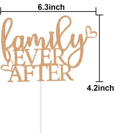 QXQXBA Family Ever After Cake Topper Happy Adoption Day Party Supplies The Day I Got You Party Decoration Forever Family Party Decor Rose Gold Glitter - Buy Online on GoSupps.com