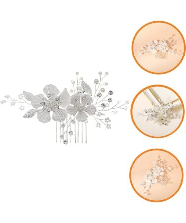 Angoily Bridal Hair Accessories Flower Hair Combs Wedding Headdress Red Flower Hair Comb Wedding Hair Clip Bridal Headpiece Pearl Tiara Abs Bridesmaid Hair up Mori Department - Buy Online on GoSupps.com