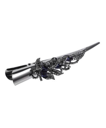 FRCOLOR Small Alligator Clips Thin Rhinestone Barrettes for Women Rod Butt Cushion Finger Castanets Tiara Rhinestone Bobby Pins Fancy Clips for Women Hair Miss Issue Card Metal