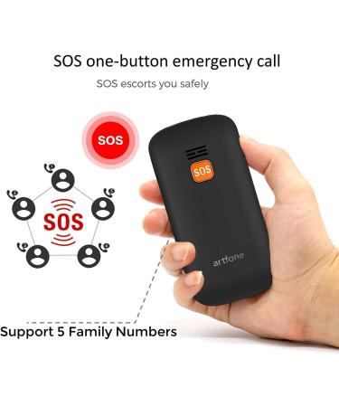 Artfone CS181 Senior Cell Phone - Large Button Dual SIM Mobile with Emergency Button | Contract-Free GSM Phone for Seniors | Includes Black Charger - Buy Online on GoSupps.com