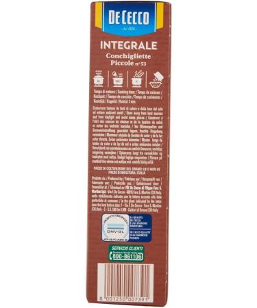  Italian Gourmet E.R. De Cecco Conchigliette Piccole Integrali Whole Grain Pasta 500g + Pulpa Italian Gourmet 400g Pack of 10 - Buy Online on GoSupps.com