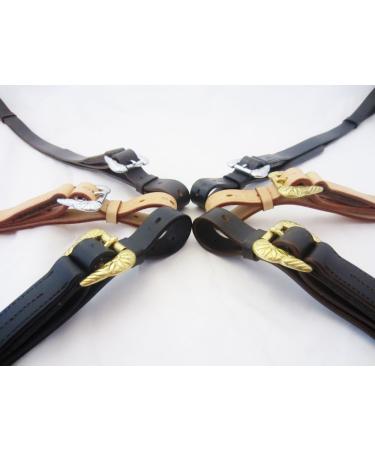 Buy PS Horse Articles Spanish Baroque Stirrup Leathers - Brown with Silver Fittings | International Shipping - Buy Online on GoSupps.com
