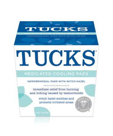 TUCKS Medicated Cooling Pads 100 Count (Pack of 3)