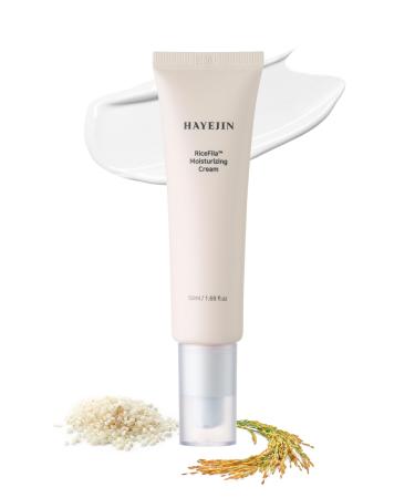 HAYEJIN RiceFila Rice Moisturizer Face Cream | Day and Night Moisturizer for Face Hydrating Face Cream Natural Rice Vegan Face Moisturizer for Dry Skin | K Beauty Face Lotion Rice Cream (1.69 fl oz)