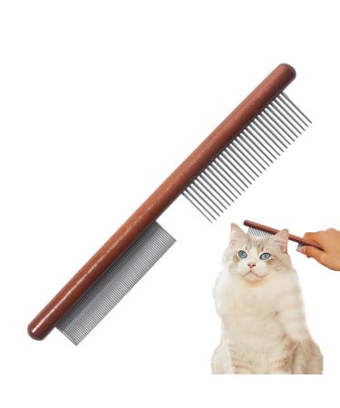 SHZONS Fine Tooth Comb for Dandruff - Stainless Steel Dandruff Removal Comb Dog Flea Comb | Lice Brush Comb with Wood Handle Fine Tooth Dandruff Remover for Home Shops