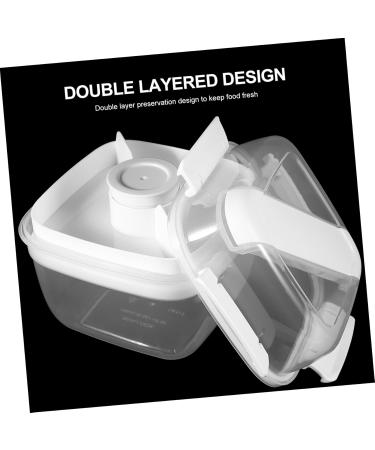 HOLIDYOYO Box Box Lunchbox Bento Container Lunch Boxes Lunch Holder White Compartment Box Pp Double Layer 15.8X15.8X14.3CM 10TUI4923B White 15.8X15.8X14.3CM - Buy Online on GoSupps.com