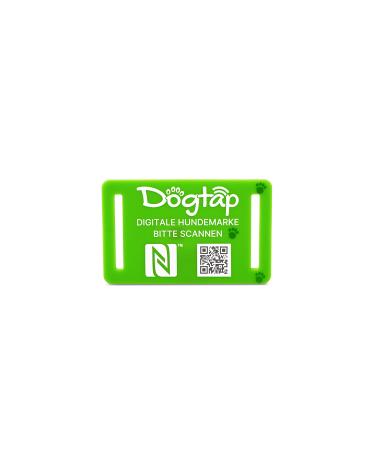 DOGTAP Light Small - The intelligent dog tag with NFC chip 50x30mm Green