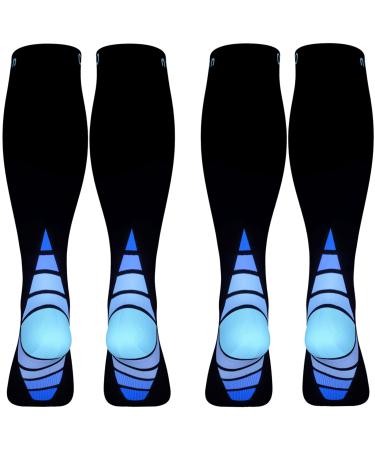 Calves Kelson (2 Pairs) Compression Socks/Stockings for Men & Women.Speed Recovery BEST Graduated Athletic Fit for Travel L-XL Black & Blue L-XL - Buy Online on GoSupps.com