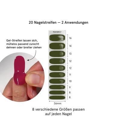 Maniko UV Gel Strips - Vegan Self-Adhesive Nail Film for Natural Nails - Long-Lasting Manicure - 20 Moss Strips (Up to 2 Applications) - Buy Online on GoSupps.com