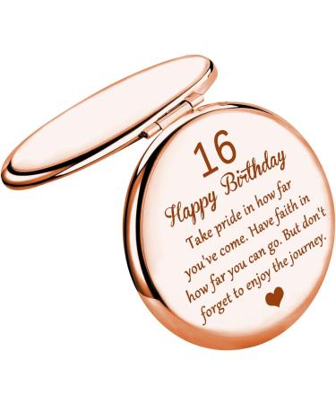 BNQL 16th Birthday Pocket Mirror - Double-Sided Small Mirror with 2x Magnification | Perfect Gift for 16 Year Olds - Buy Online on GoSupps.com