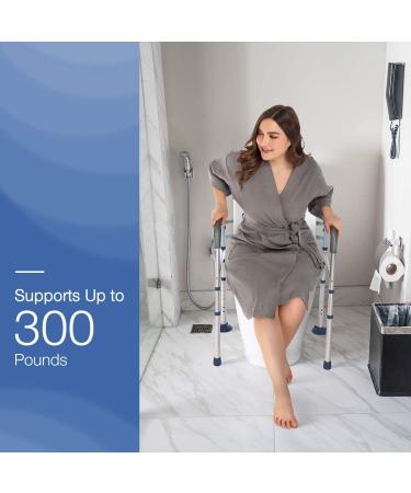 GreenChief Stand Alone Toilet Safety Rail - Heavy Duty Frame for Elderly & Disabled - Freestanding Handrails with Free Grab Bar - Buy Online on GoSupps.com