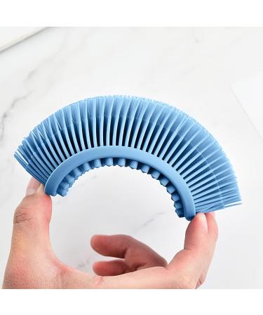 Silicone Body Brush - Soft Exfoliating Brush for Kids, Women, Men - Easy to Clean - Suitable for All Skin Types - 1PC Blue - Buy Online on GoSupps.com