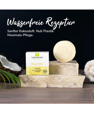  GREENDOOR GREENDOOR Dusch Bar Cocos Shower Gel 75 g with Organic Coconut Extract Skin-Friendly Naturally Free of Palm Oil Plastic Sulphate Animal Experimentation  - Buy Online on GoSupps.com