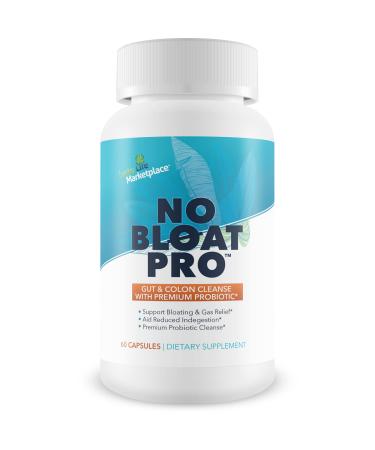 No Bloat Pro - Gut & Colon Cleanse with Premium Probiotic Support - Support Bloating & Gas Relief - Contains Fennel & Ginger - Promote Colon Health & Digestive Health - Aid Regularity & Digestion