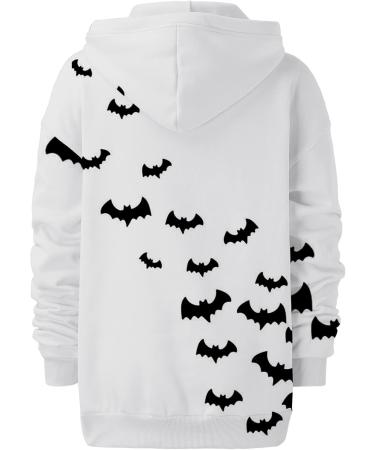 Halloween Costumes Casual Long Sleeved Zippered Tie Hat Sweater Womens Plain Zip up Hoodie White Small - Buy Online on GoSupps.com