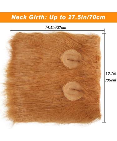 Vivifying Dog Costume Lions Mane | Adjustable Dog Wig with Ears for Medium & Large Dogs - Brown - Buy Online on GoSupps.com