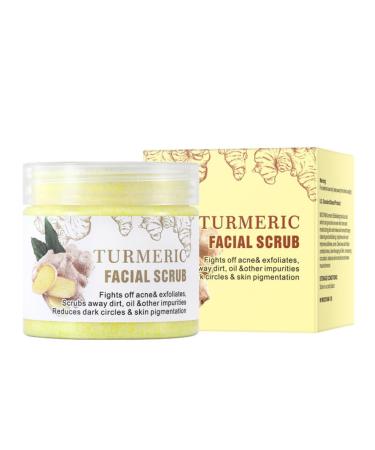 Turmeric Facial Scrub Face Scrub Exfoliator for Acne and Dark Spots Smooth Skin Reduces Hyperpigmentation 100g