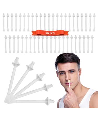 50 pieces of nose wax chops nasal hair wax nose wax swab nose wax Applicator remove nose hair wax sticks Applicator for nostril cleaning and nasal hair removal white sticks