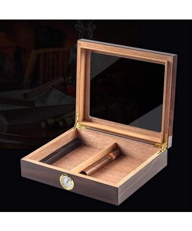 Portable Transparent Window Cedar Cigar Case Wood Travel Cigar Humidor Set with Humidifier Hygrometer Decorative Box - Buy Online on GoSupps.com