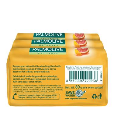 Buy Palmolive Naturals Fresh & Moisture Citrus & Cream Bar Soap - Pack of 6 (80g x 6) | International Shipping Available - Buy Online on GoSupps.com