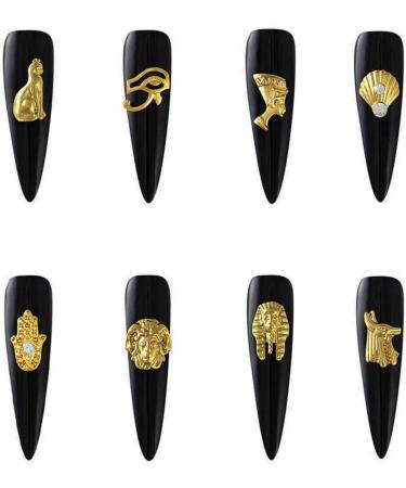 40Pcs 3D Egyptian Nail Charms - Vintage Gold Rhinestones for DIY Nail Art & Jewelry Making - Buy Online on GoSupps.com