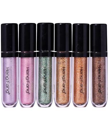 Liquid Eyeshadow - Shimmer Eye Shadow Liquid Kit 6 Colors High Pigmented Eye Shadow | Quick-Drying Shining Eyeliners Kits for Women Eye Makeup B:7-12# - Buy Online on GoSupps.com