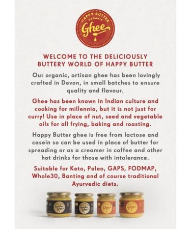 Happy Butter Organic Artisan Ghee 300g Organic Ghee - Buy Online on GoSupps.com