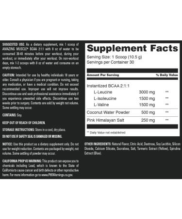 BCAA 2:1:1 Powder - 30 Servings Green Apple | Natural Flavor | Branched Chain Amino Acids Supplement | Made in USA - Buy Online on GoSupps.com