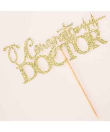 Congrats Doctor Cake Topper 2023 Doctors Graduation Cake Decor Medical School Grad Party Decorations Gold Glitter - Buy Online on GoSupps.com