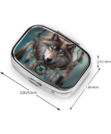 3D Wolf Dream Catcher Pill Box - Portable 3 Compartment Medicine Organizer for Vitamins & Medication | Cute Pocket & Purse Case - Buy Online on GoSupps.com