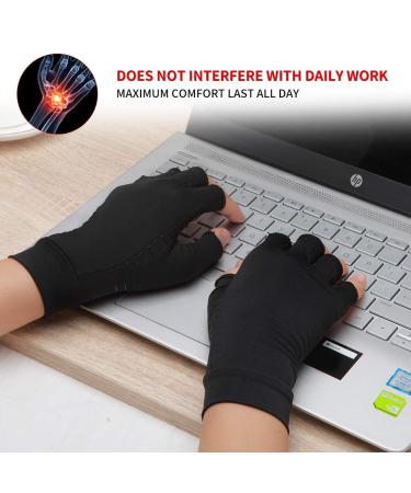 Copper Compression Arthritis Gloves - Pain Relief for Women and Men - Fingerless for Arthritis and Carpal Tunnel - 1 Pair Small Pink - Buy Online on GoSupps.com