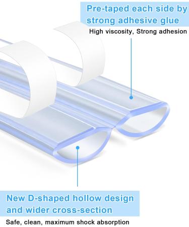 Baby Proofing  D-Shaped Hollow Edge Protector Strip Clear  Silicone Soft Corner Protectors with Upgraded Pre-Taped Strong Adhesive  6.6ft(2M) Edge Protectors for Sharp Corners of Cabinets  Tables. 0.60.6in width(6.6ft length) - Buy Online on GoSupps.com