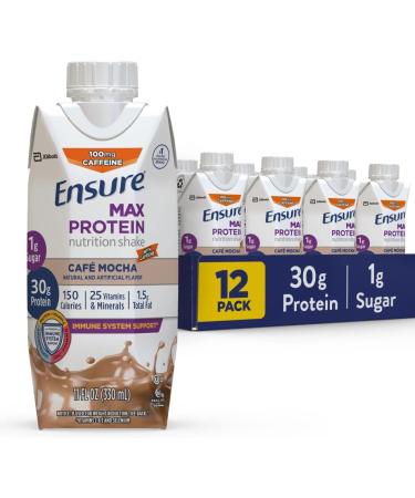 Ensure Max Protein Nutrition Shake 11 fl oz 12 Count & Max Protein Nutrition Shake 11 fl oz (Pack of 12) & Max Protein Nutritional Shake 11 Fl Oz (Pack of 12) - Buy Online on GoSupps.com