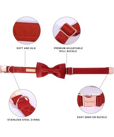 Unique Style Paws Christmas Dog Collar - Soft Adjustable Silk Pet Collar Gift for Small Dogs - Buy Online on GoSupps.com