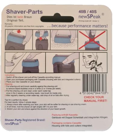 Alternative Brown Electric Shaver Replacement Shear Cassette 40B for Cooltec Razors - CT2S CT2S-W CT2CC CT3CC CT4S CT4CC CT5CC CT6CC - International Shipping Available - Buy Online on GoSupps.com