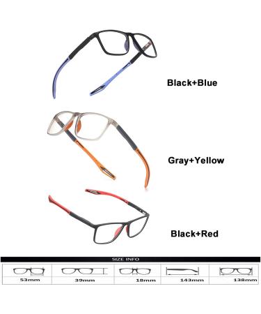Stylish Photochromic Reading Glasses | Ultra-Light TR Sunglasses for Men & Women | UV Protection in Black & Red (+1.5) - Buy Online on GoSupps.com