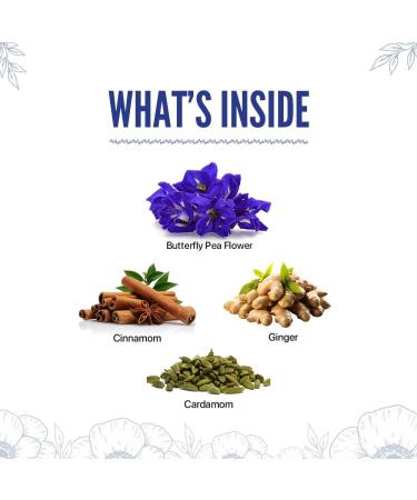 BLUE TEA - Indian Chai Masala - Plant Based Tea Bags 12 Count | TEA GIFT PACK | Herbal Tea - Caffeine Free - Gluten Free - Flower & Spices Based | Direct From Source - Buy Online on GoSupps.com